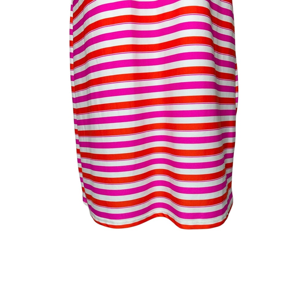 Jude Connally Laney Tunic Dress Pink Orange Stripe Resort Preppy Size L USA Made - Picture 11 of 13